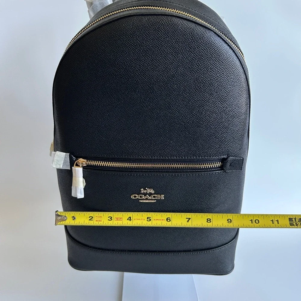 Coach Kenley Black Crossgrain Leather Backpack C5680 NWT